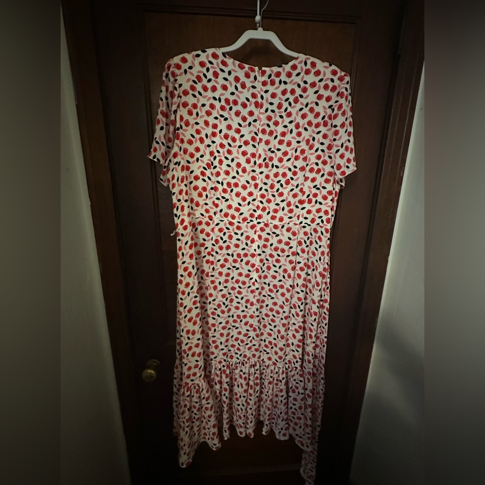 Talbots Cascade Tulip Print Faux Wrap Dress Size 20 - Picture 3 of 5